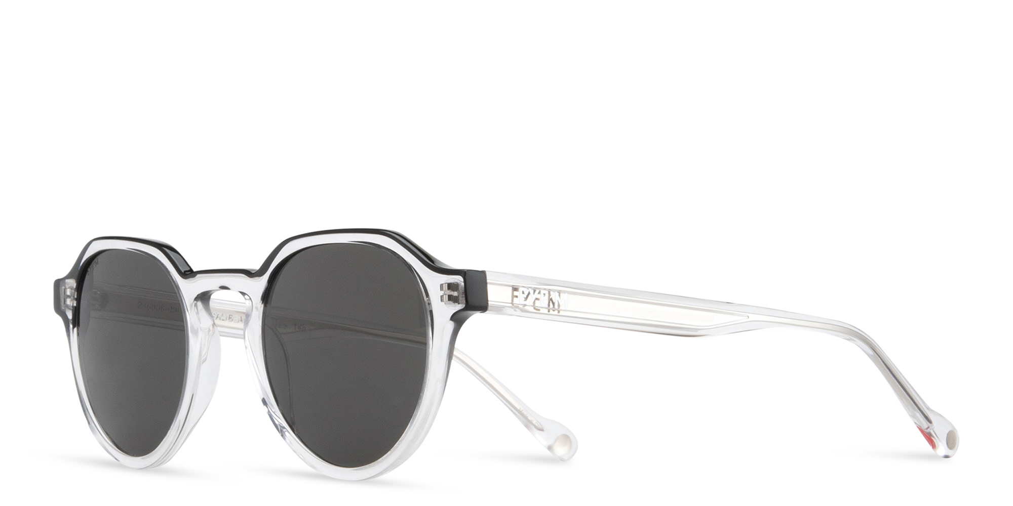 EYE'M Round Sunglasses in Clear – Product Photo 2