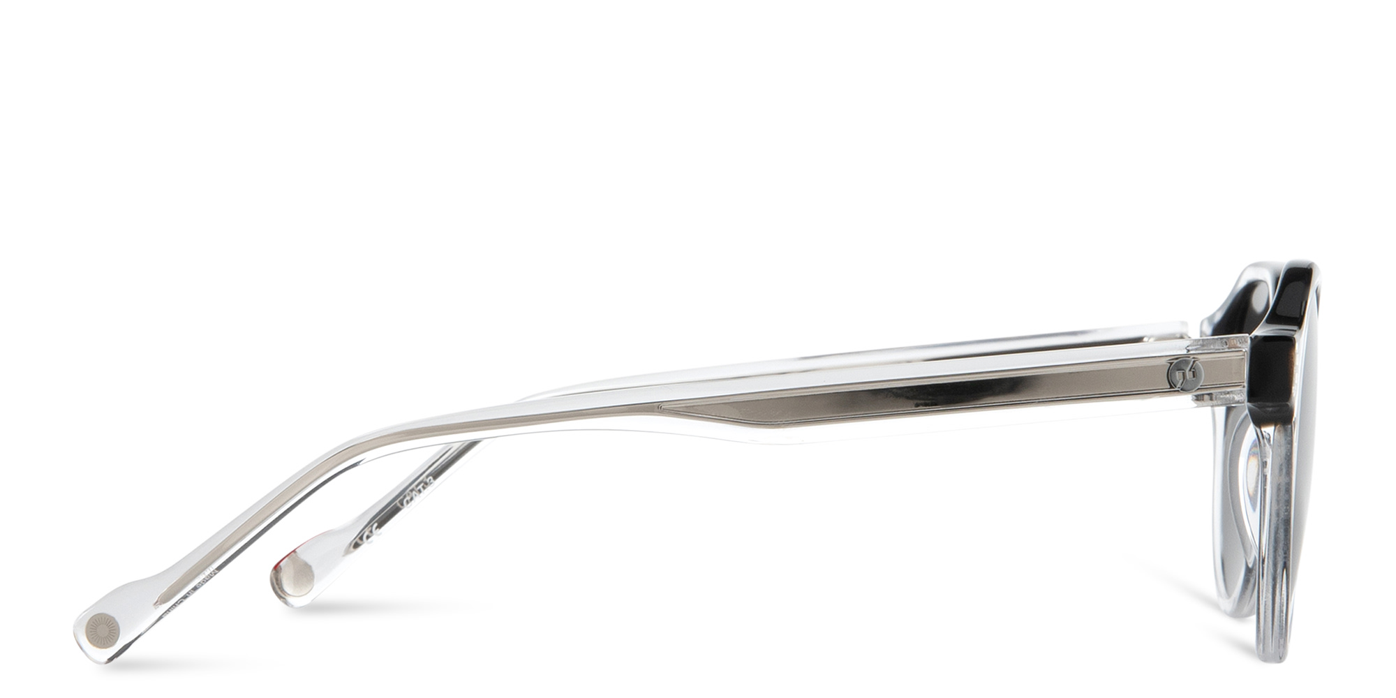 EYE'M Round Sunglasses in Clear – Product Photo 4