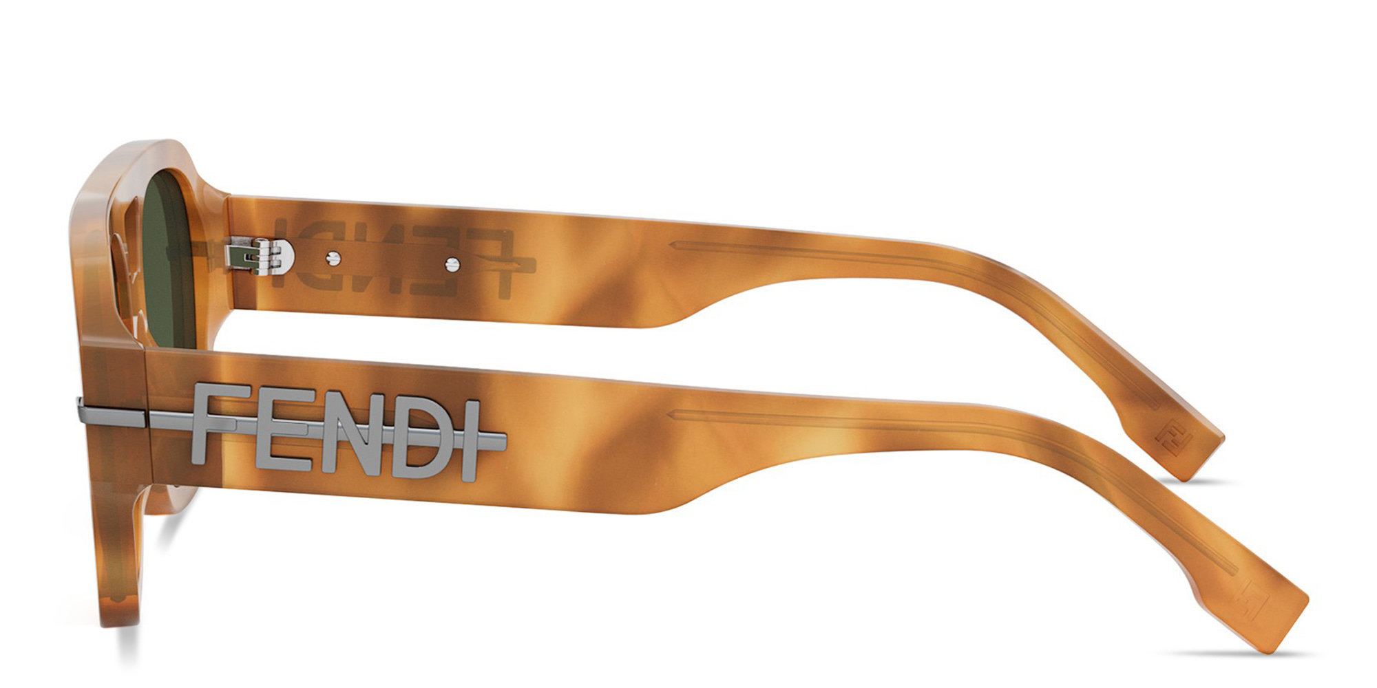 Shop FENDI Fendigraphy Havana Square Sunglasses in Havana online.