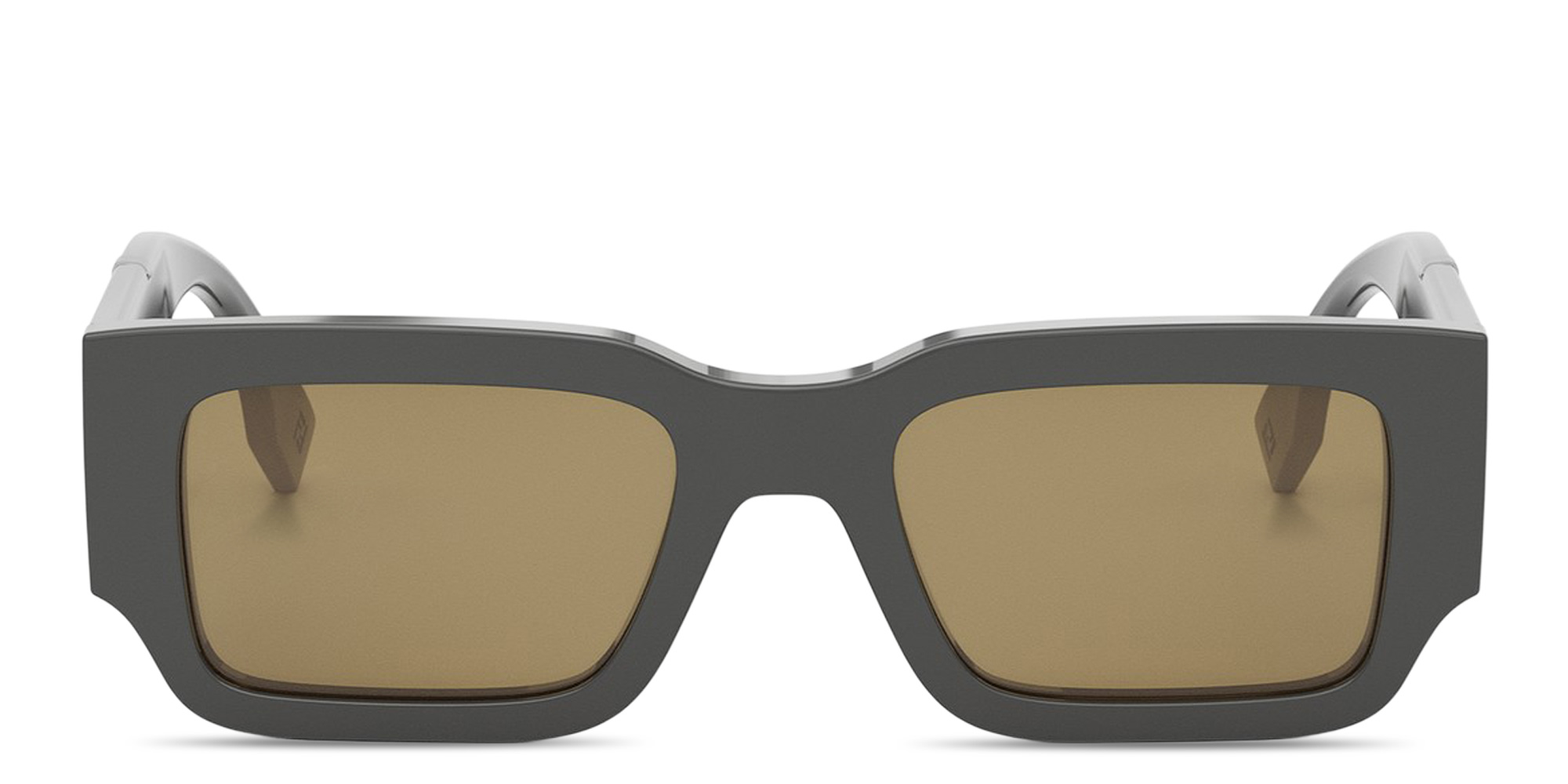Shop FENDI Fendi Diagonal Rectangle Sunglasses in Brown online.
