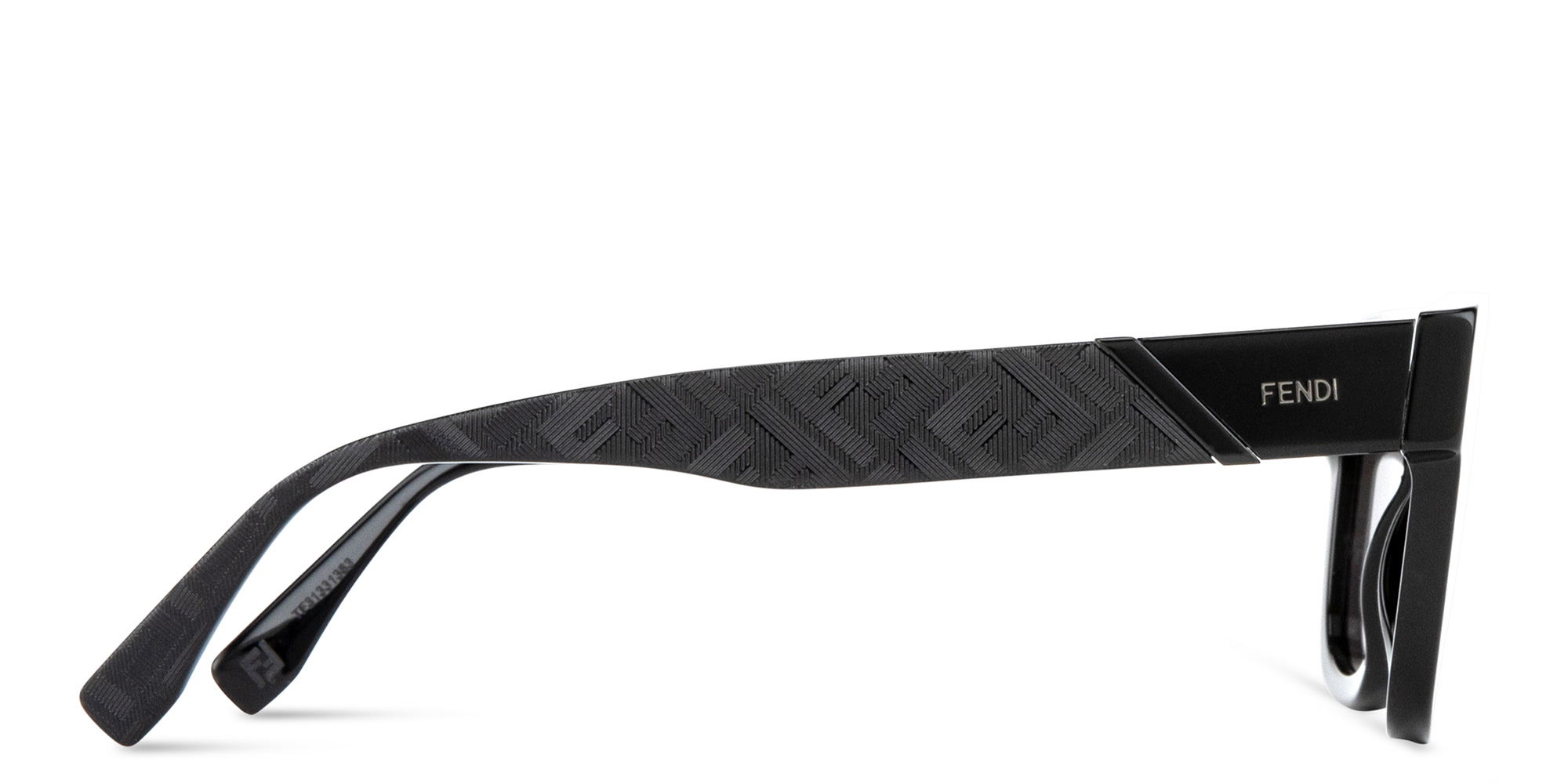 نظارات شمسية دياغونال بإطار مربّع من فيندي بلون أسود - صورة المنتج 3