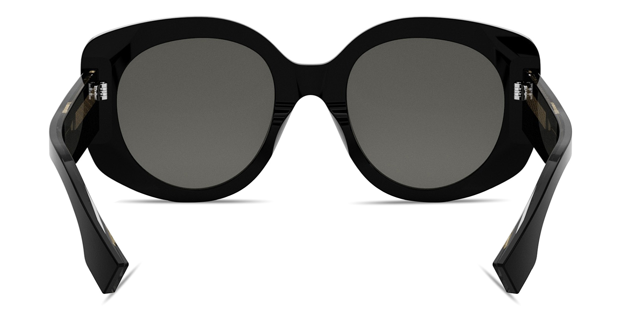 نظارات شمسية فندي روما بإطار دائري أسود اللون من فيندي بلون أسود - صورة المنتج 4