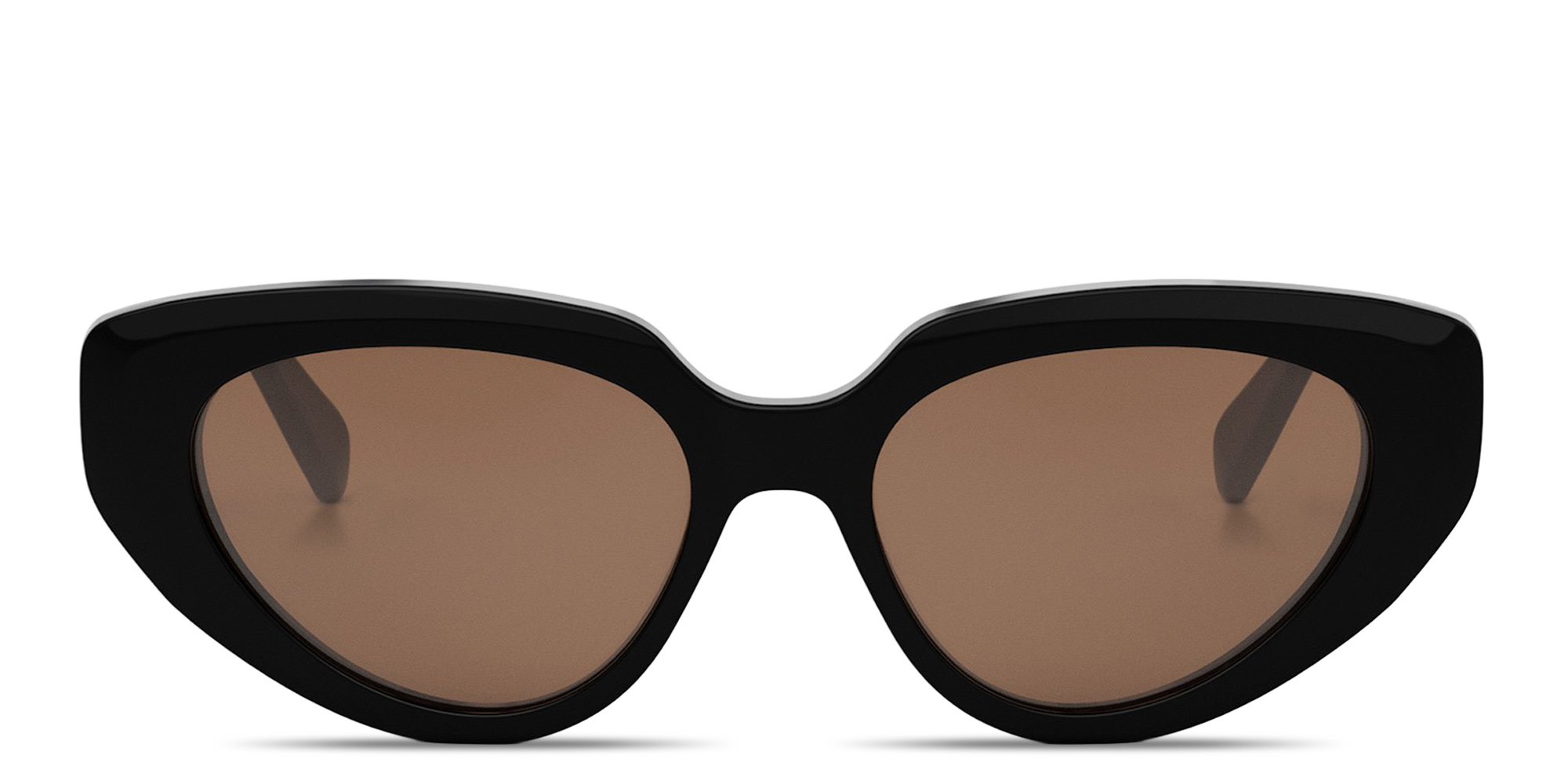 نظارات شمسية طراز كات آي مزيّنة بثلاث نقاط من سيلين بلون أسود - صورة المنتج 1