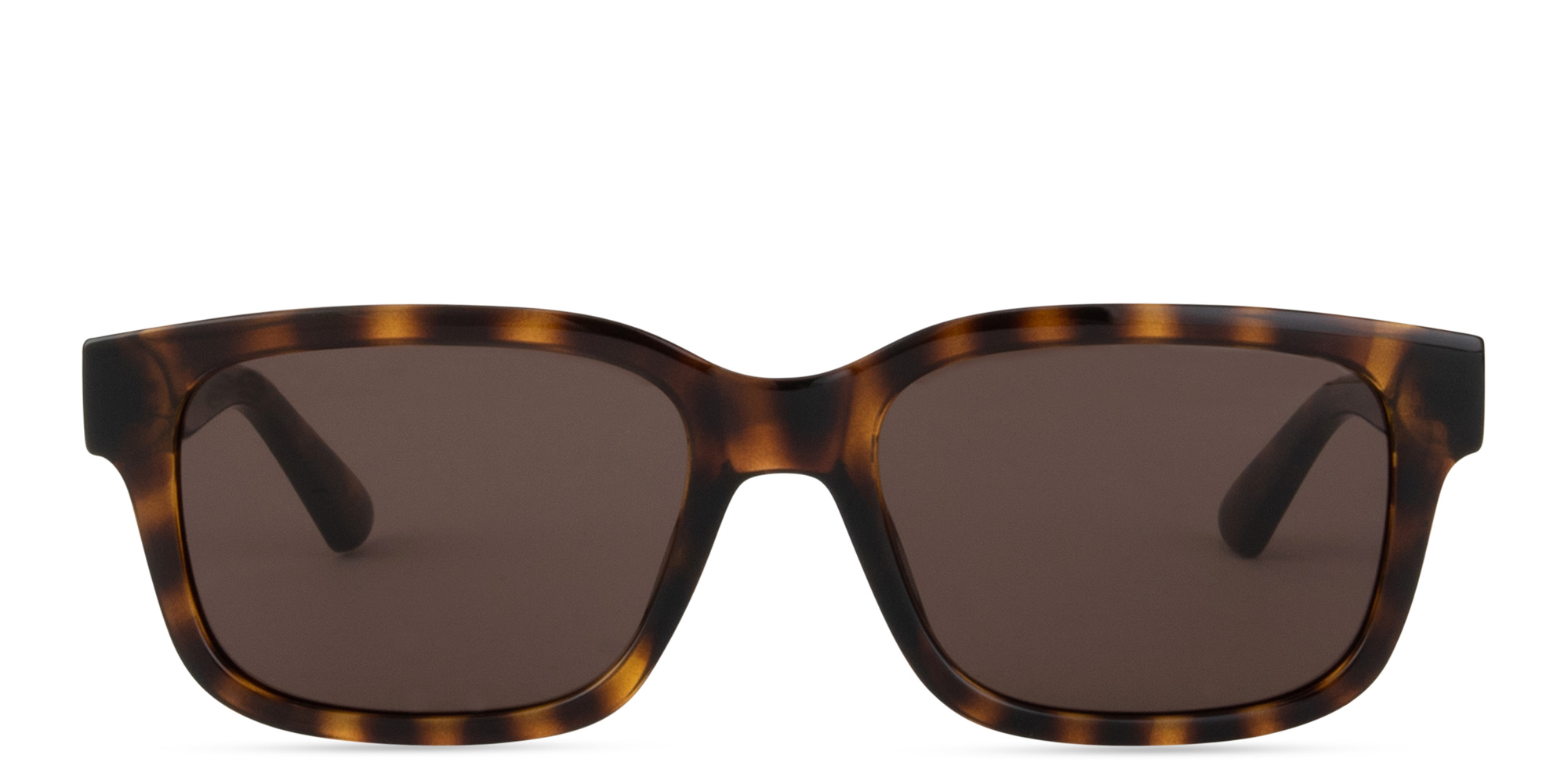 Shop GUCCI Logo Lettering Rectangle Sunglasses in Havana online.