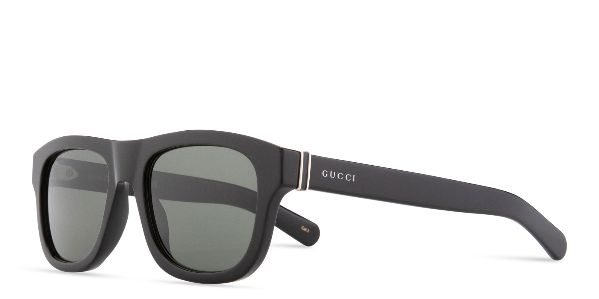 Shop GUCCI Web Square Sunglasses in Black online.