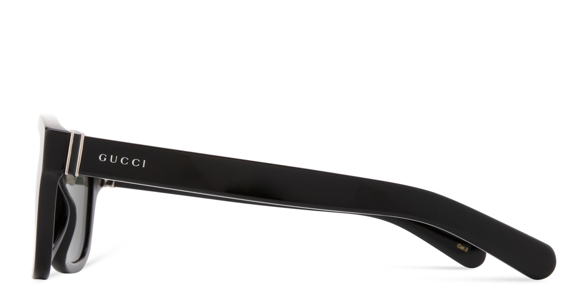 Shop GUCCI Web Square Sunglasses in Black online.