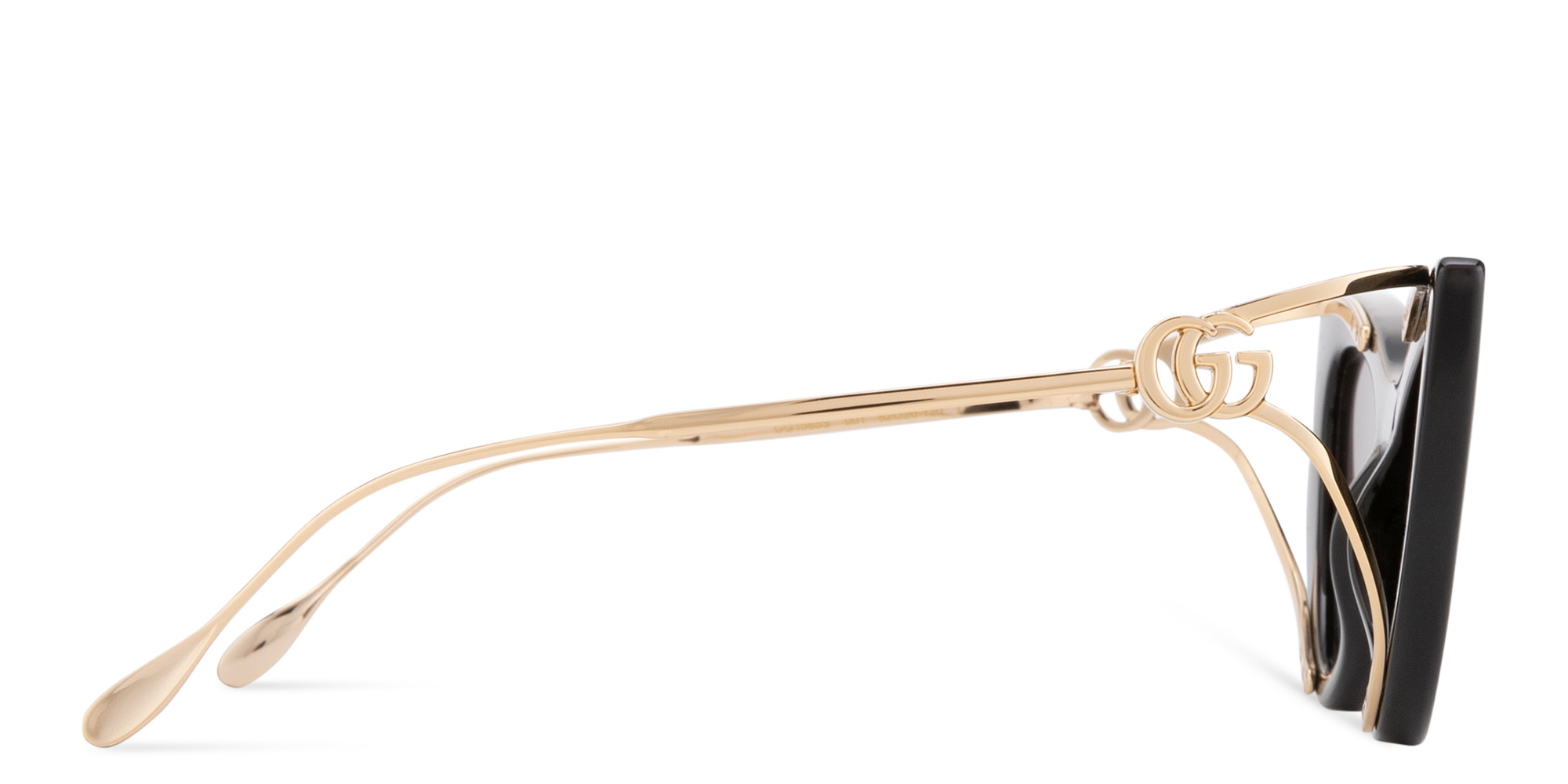 Shop GUCCI Gucci Fork Cat-Eye Sunglasses in Black online.