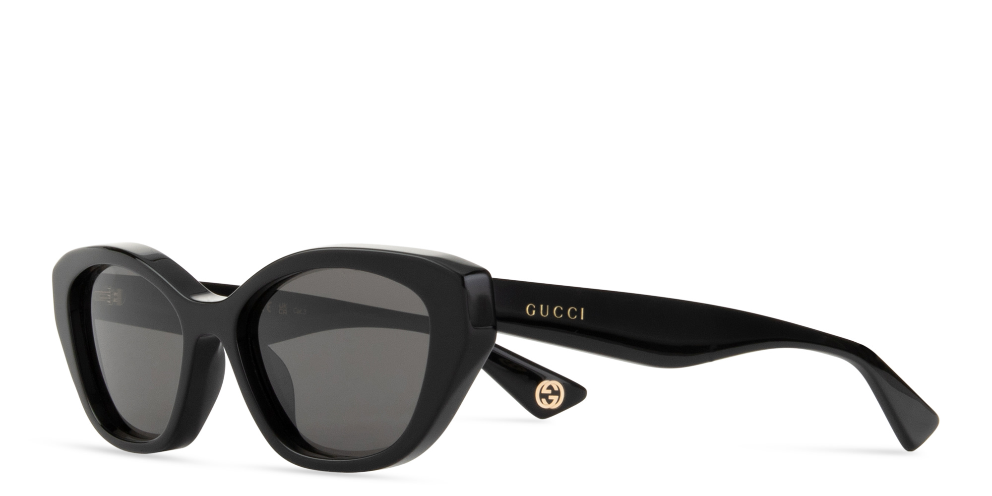 GUCCI Logo Lettering Cat-Eye Sunglasses in Black – Product Photo 2