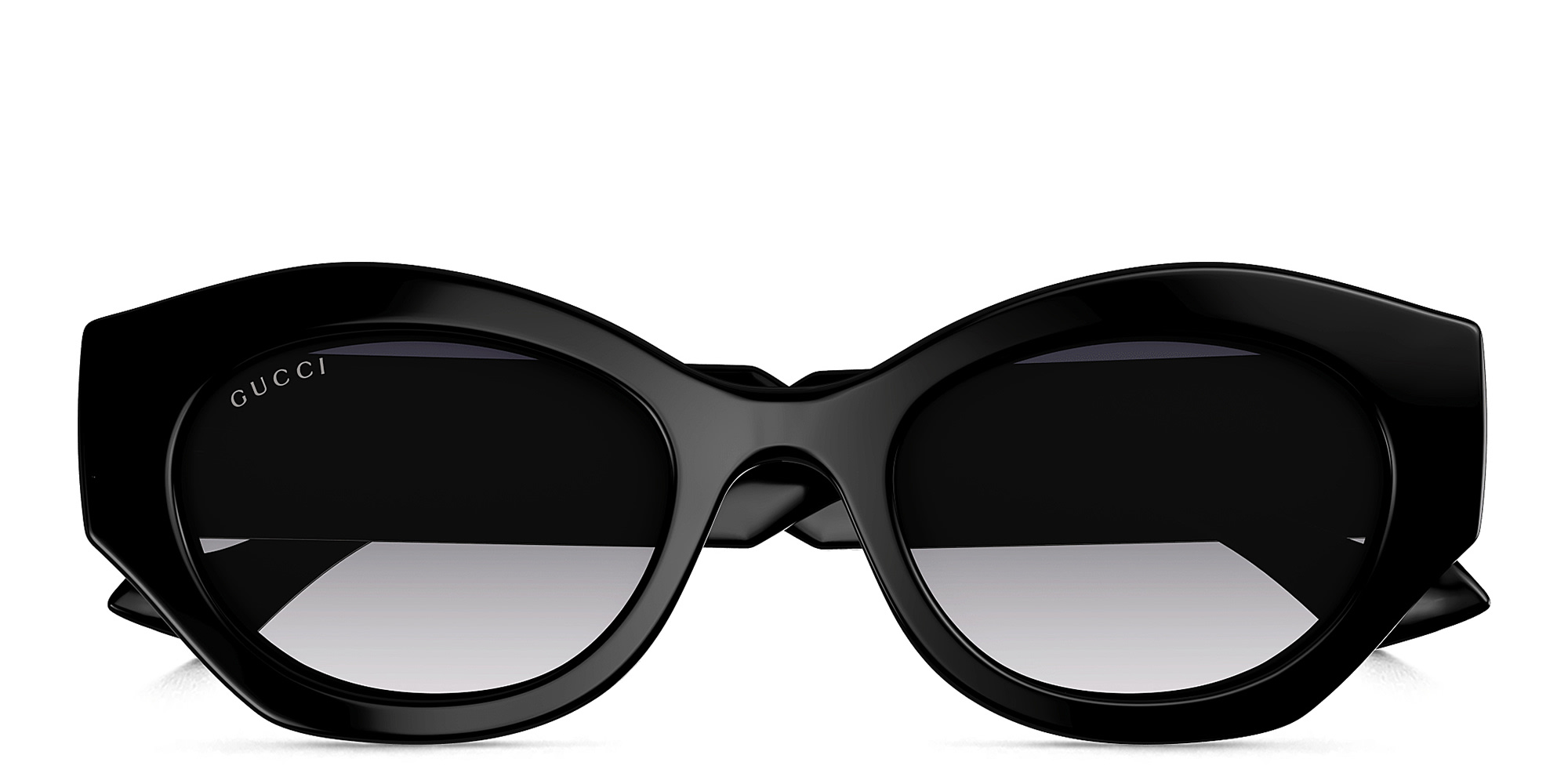 GUCCI La Piscine Oval Sunglasses in Black – Product Photo 1
