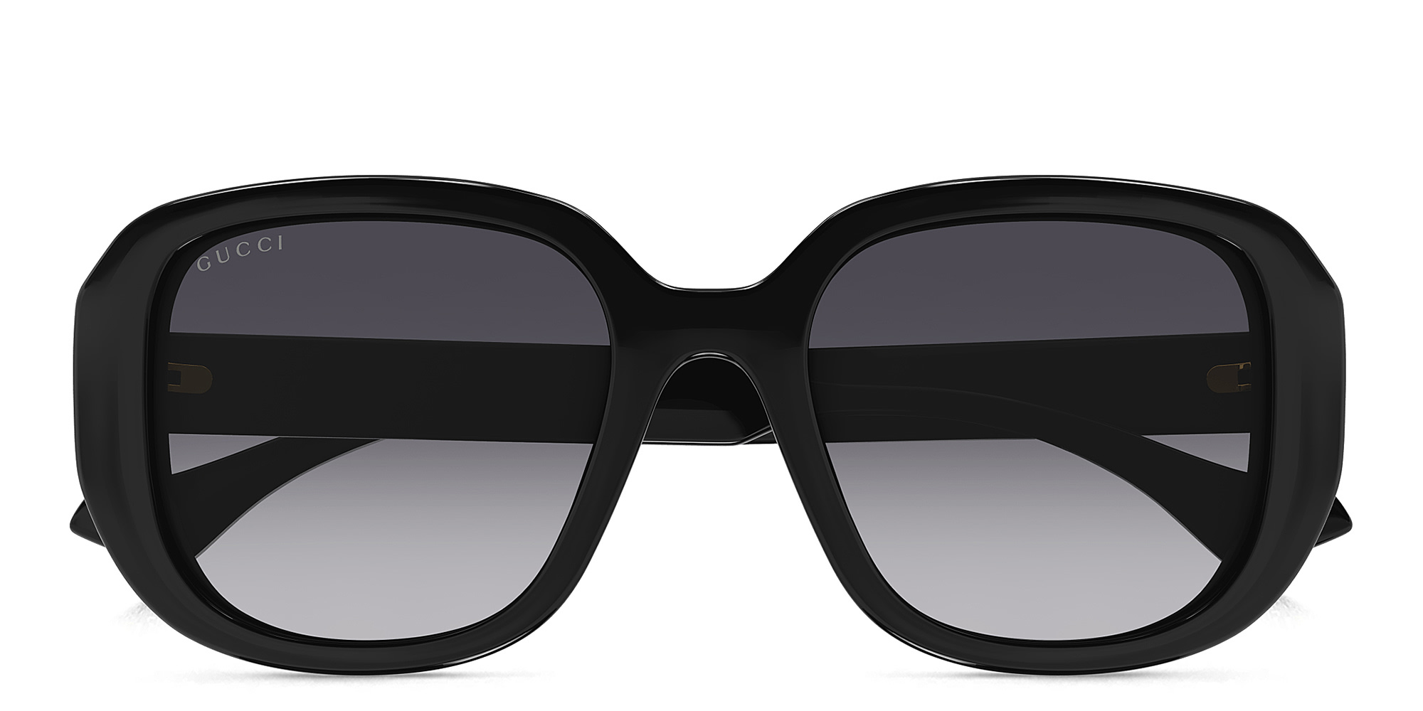 Shop GUCCI La Piscine Square Sunglasses in Black online.