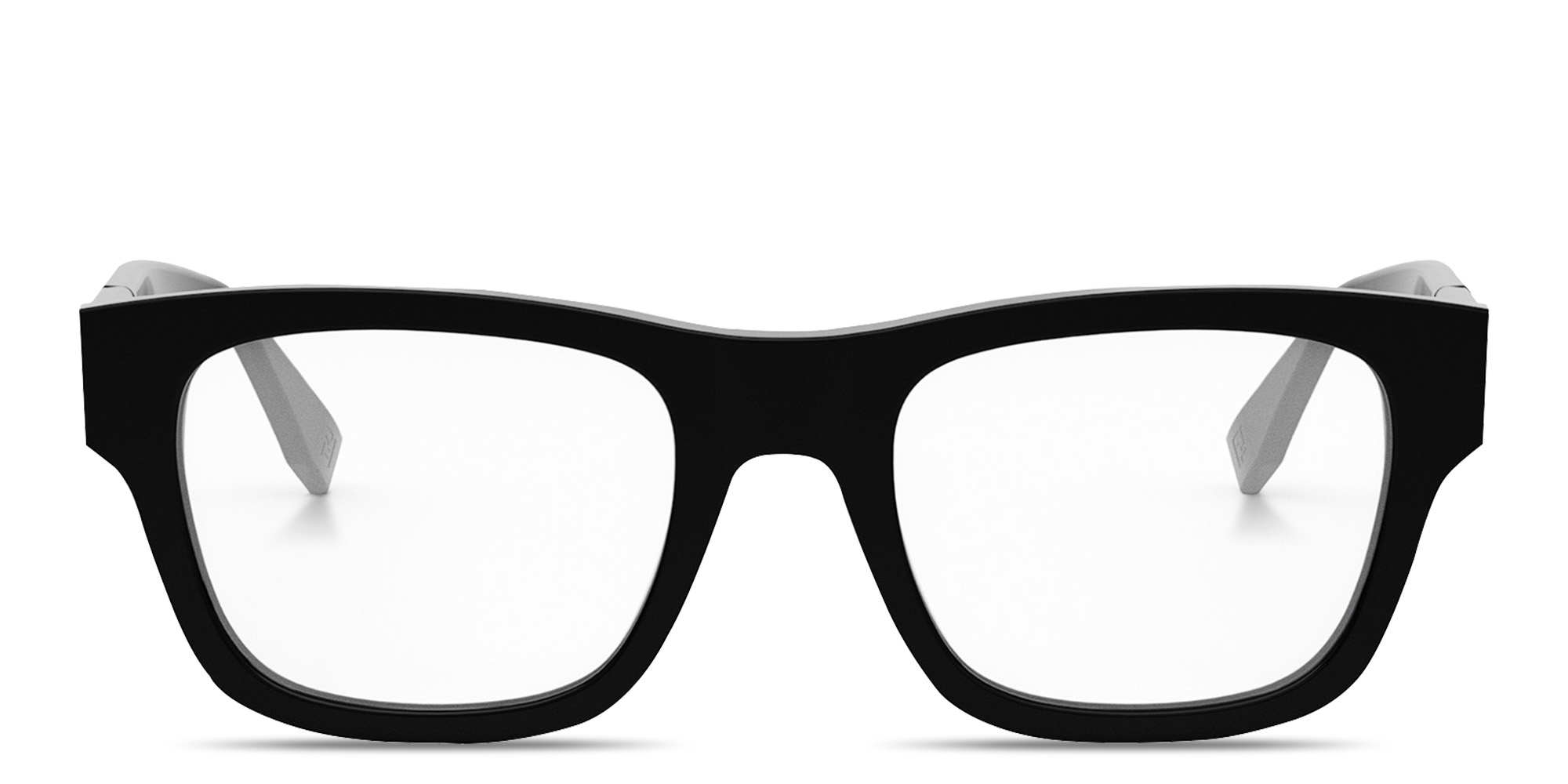 Shop FENDI Fendi Diagonal Black Rectangular Eyeglasses in Black online.