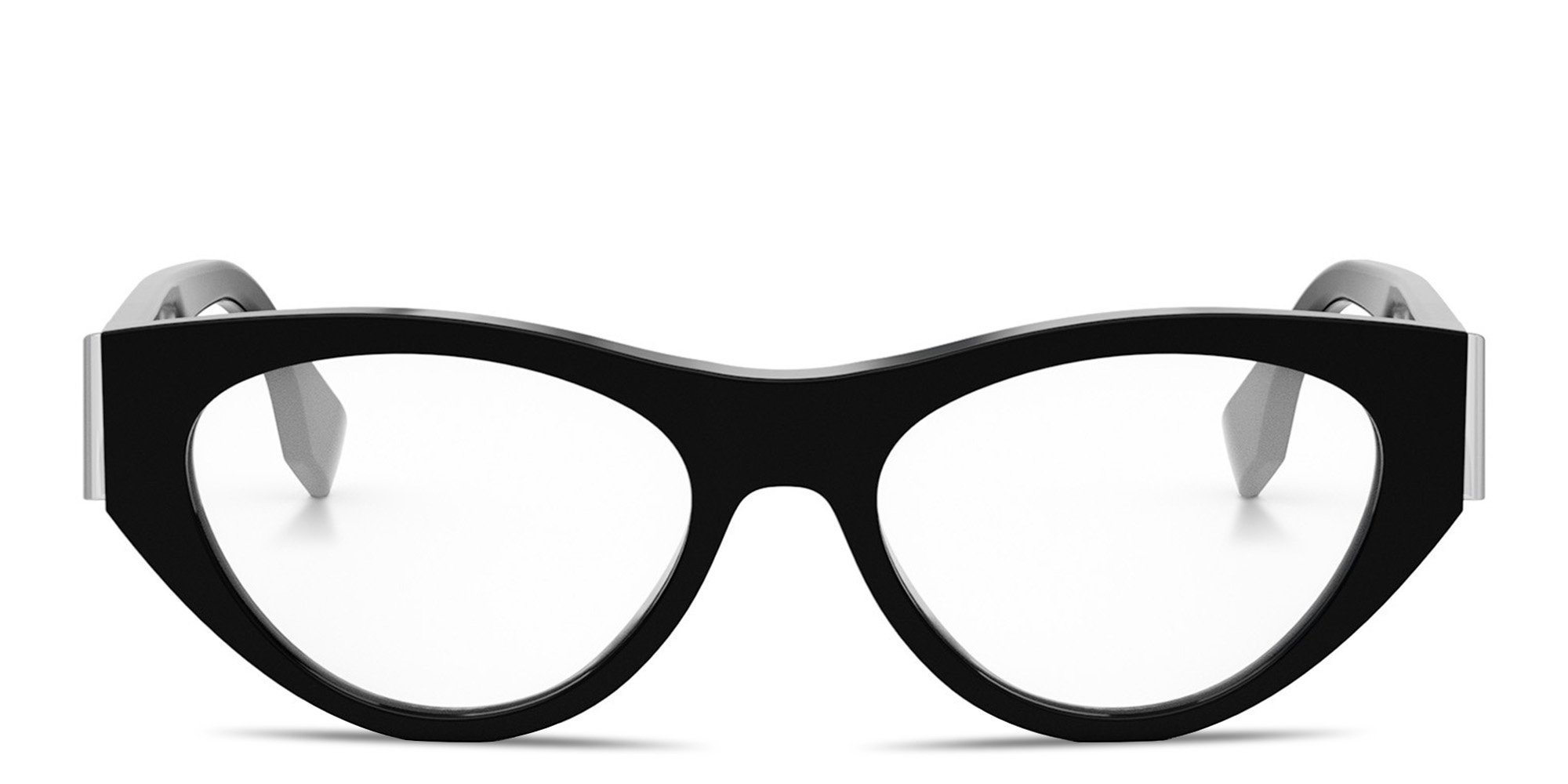 Shop FENDI Fendi First Black Cat-Eye Eyeglasses in Black online.