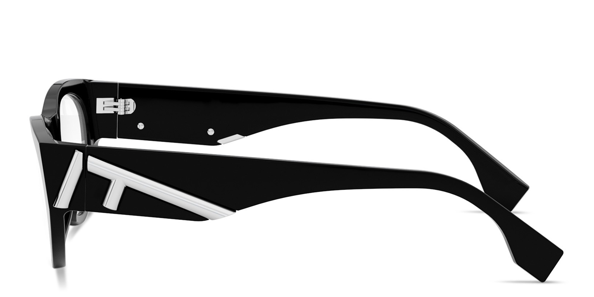 Shop FENDI Fendi First Black Cat-Eye Eyeglasses in Black online.