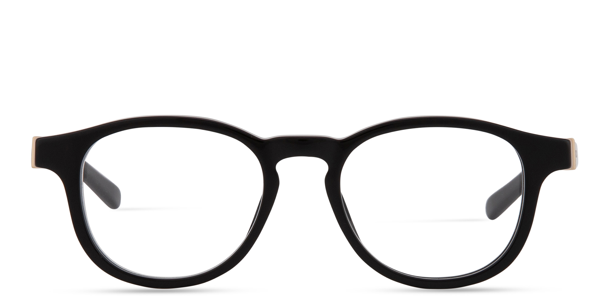 Shop GUCCI Web Round Eyeglasses in Black online.