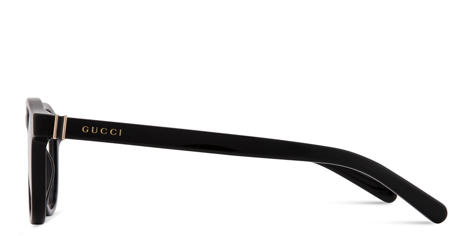Shop GUCCI Web Round Eyeglasses in Black online.