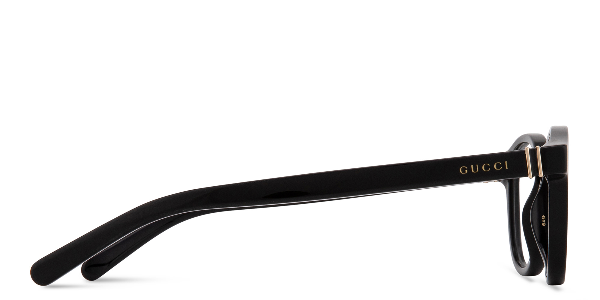 Shop GUCCI Web Round Eyeglasses in Black online.