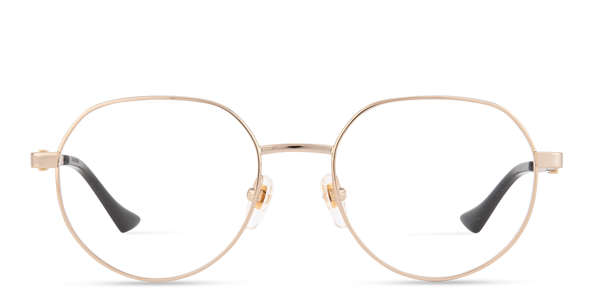 Shop GUCCI Web Round Eyeglasses in Gold online.