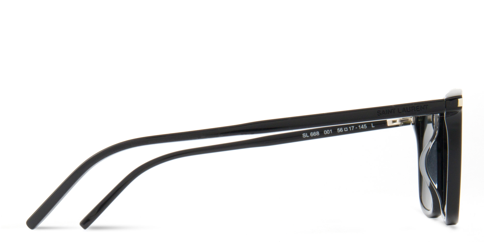 Shop SAINT LAURENT Logo Lettering Square Sunglasses in Black online.