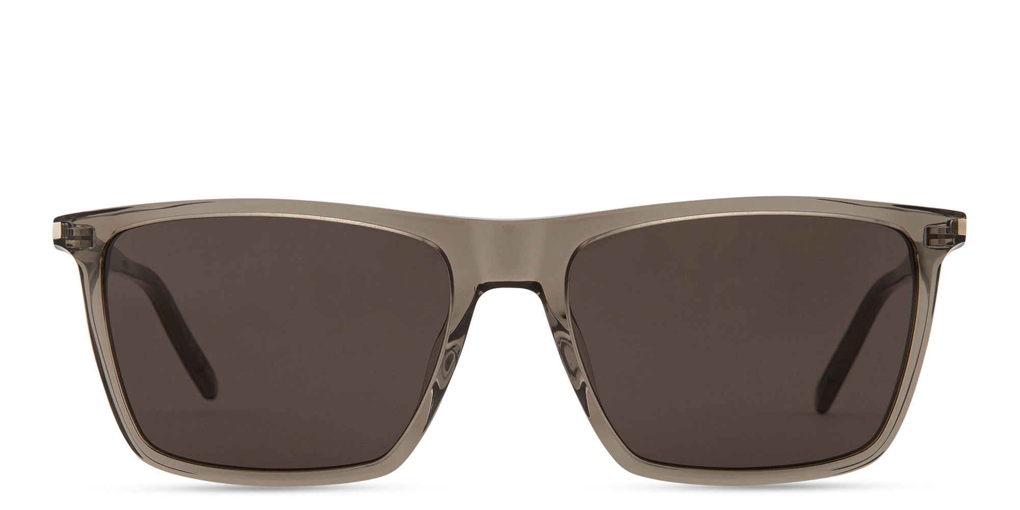 Shop SAINT LAURENT Logo Lettering Square Sunglasses in Brown online.