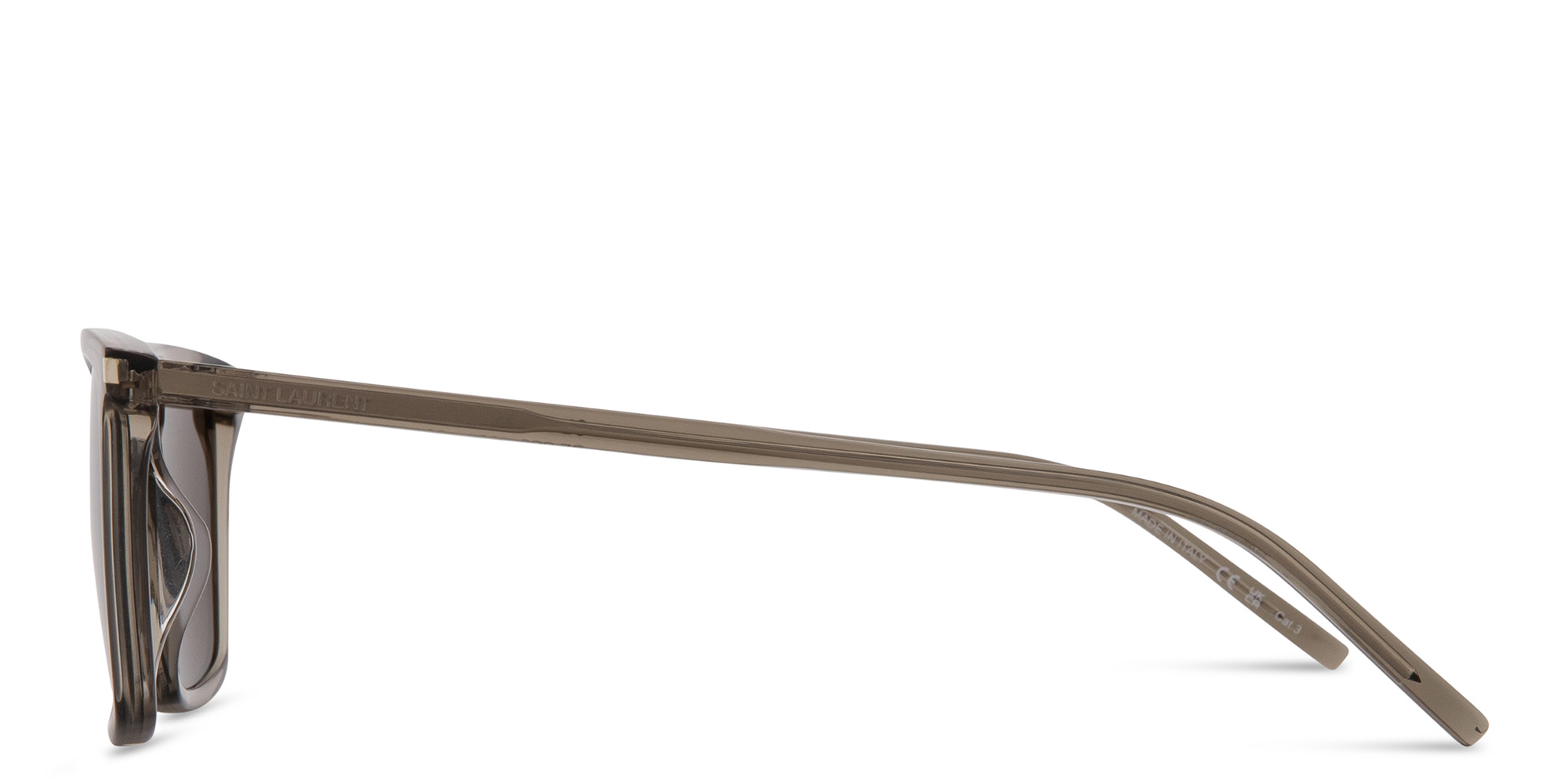 Shop SAINT LAURENT Logo Lettering Square Sunglasses in Brown online.