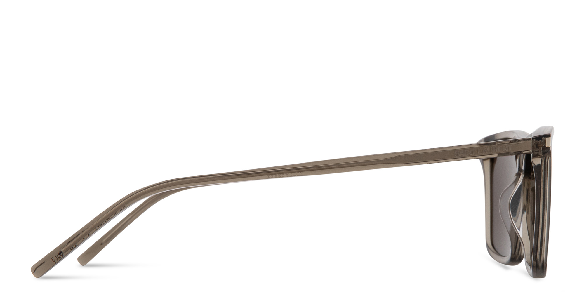 Shop SAINT LAURENT Logo Lettering Square Sunglasses in Brown online.