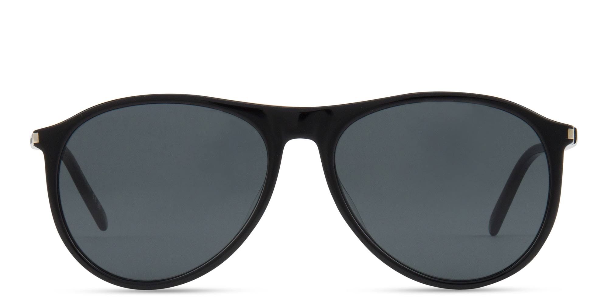 Shop SAINT LAURENT Logo Lettering Unisex Aviator Sunglasses in Black online.