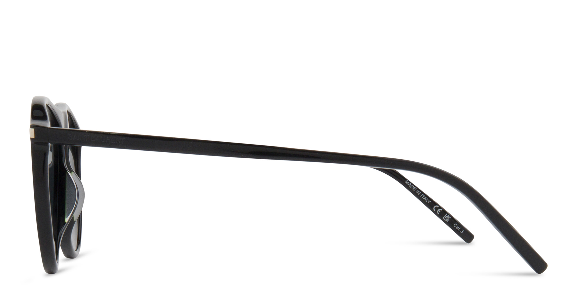 Shop SAINT LAURENT Logo Lettering Unisex Aviator Sunglasses in Black online.