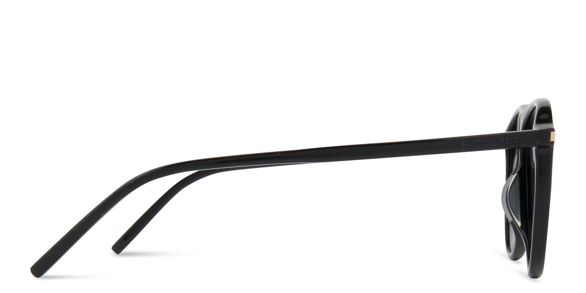 Shop SAINT LAURENT Logo Lettering Unisex Aviator Sunglasses in Black online.