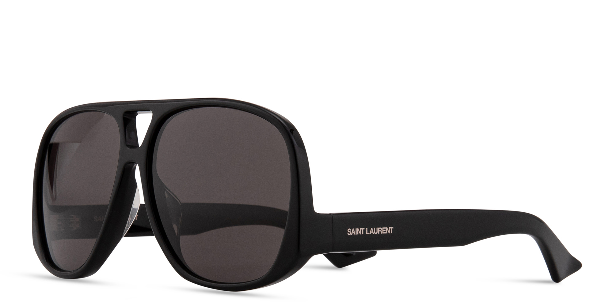 Shop SAINT LAURENT Solace Aviator Sunglasses in Black online.