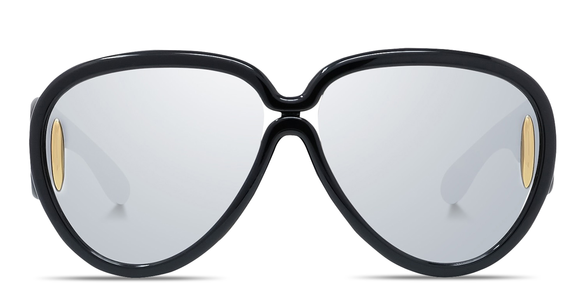 Shop LOEWE Anagram Black Pilot Sunglasses in Black online.