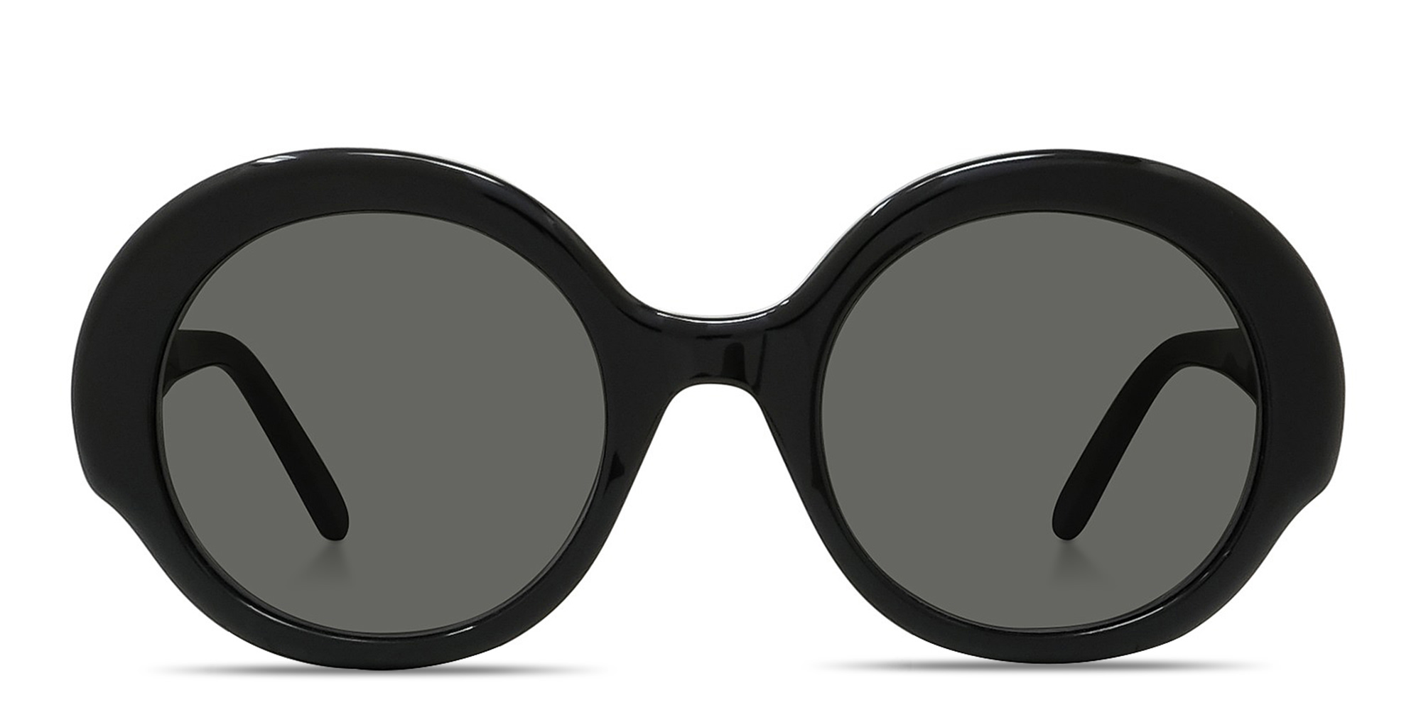Shop LOEWE Slim Black Round Sunglasses in Black online.