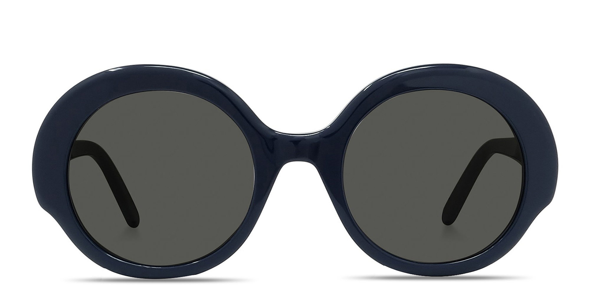 Shop LOEWE Slim Blue Round Sunglasses in solid blue online.