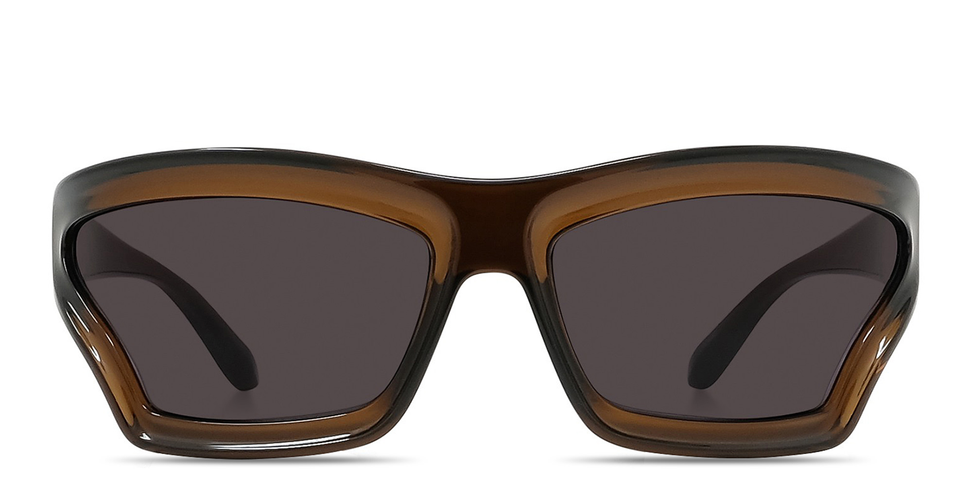LOEWE Signature Brown Mask Sunglasses in Transparent light brown – Product Photo 1