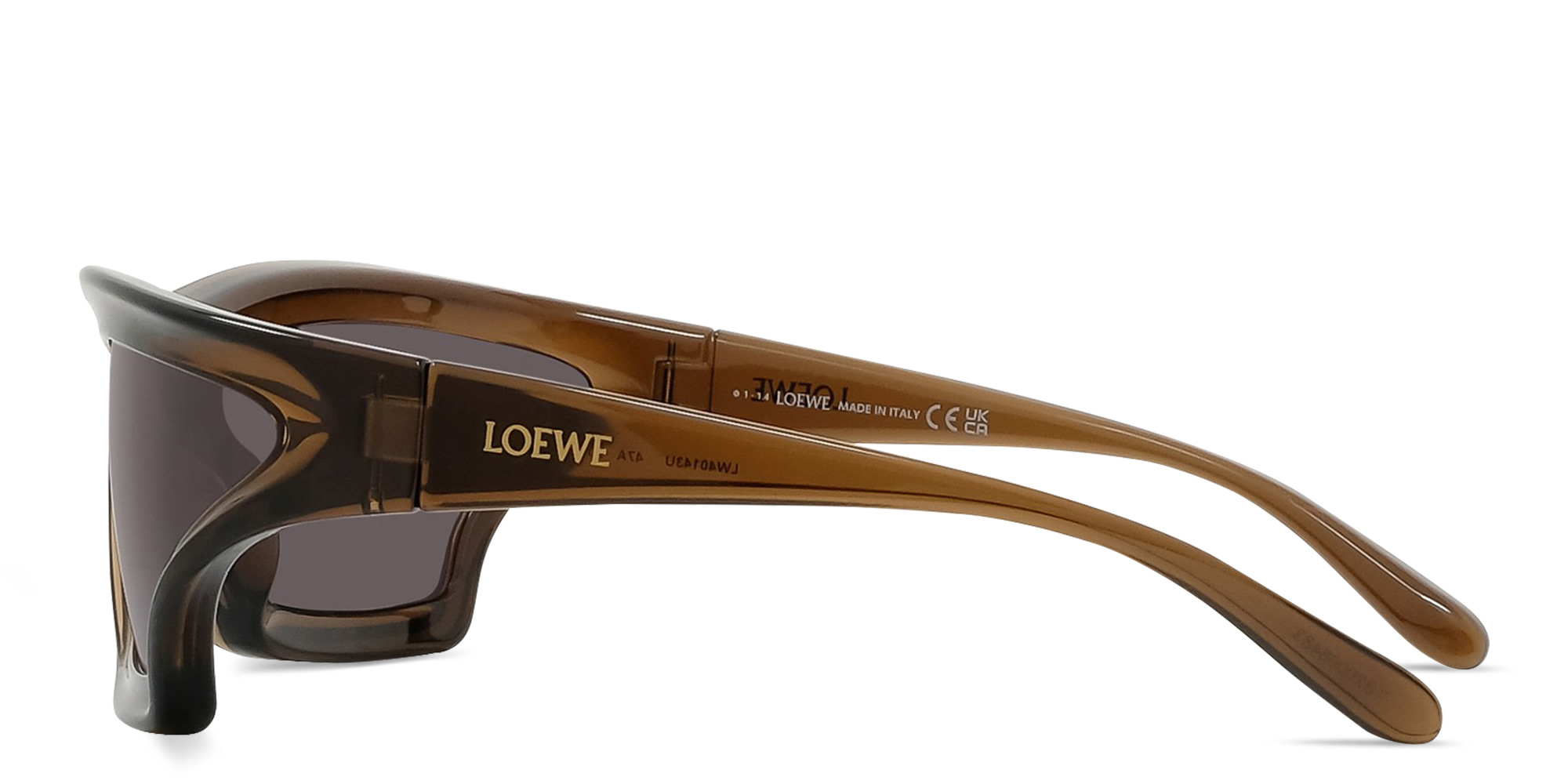LOEWE Signature Brown Mask Sunglasses in Transparent light brown – Product Photo 3
