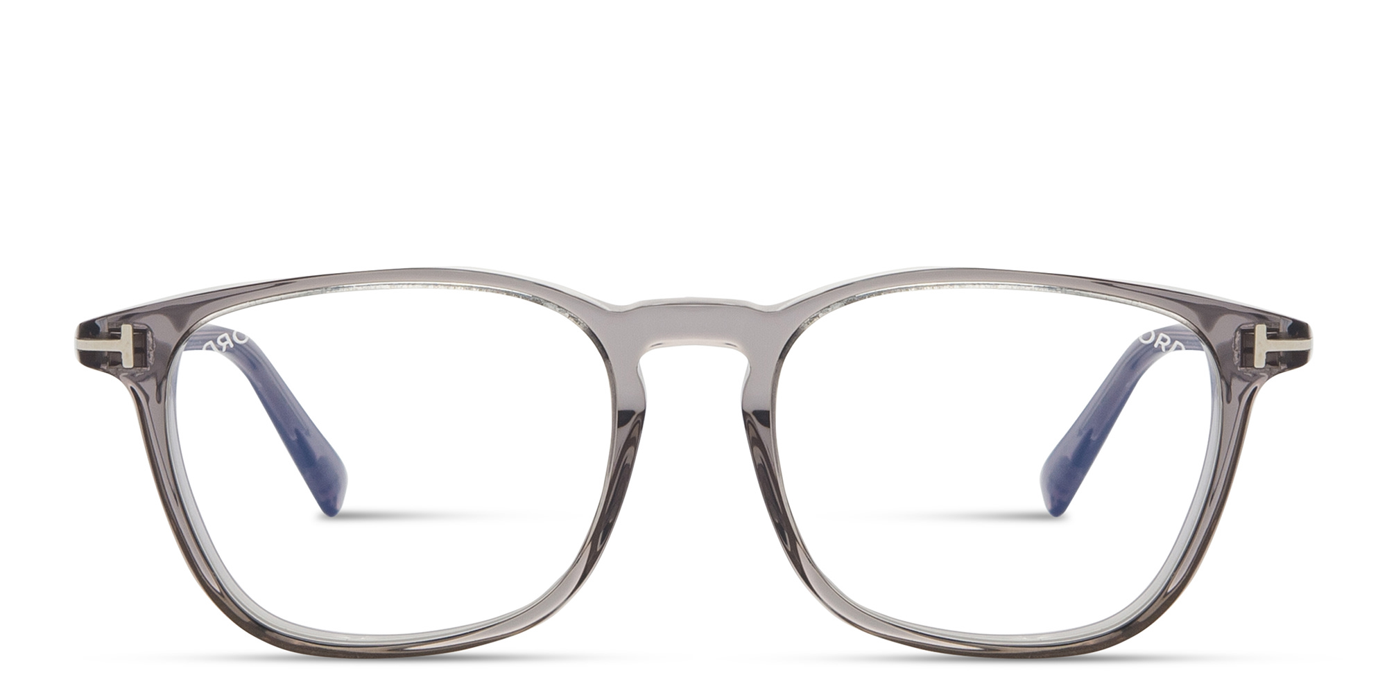Shop TOM FORD T Logo Square Eyeglasses in Grey online.