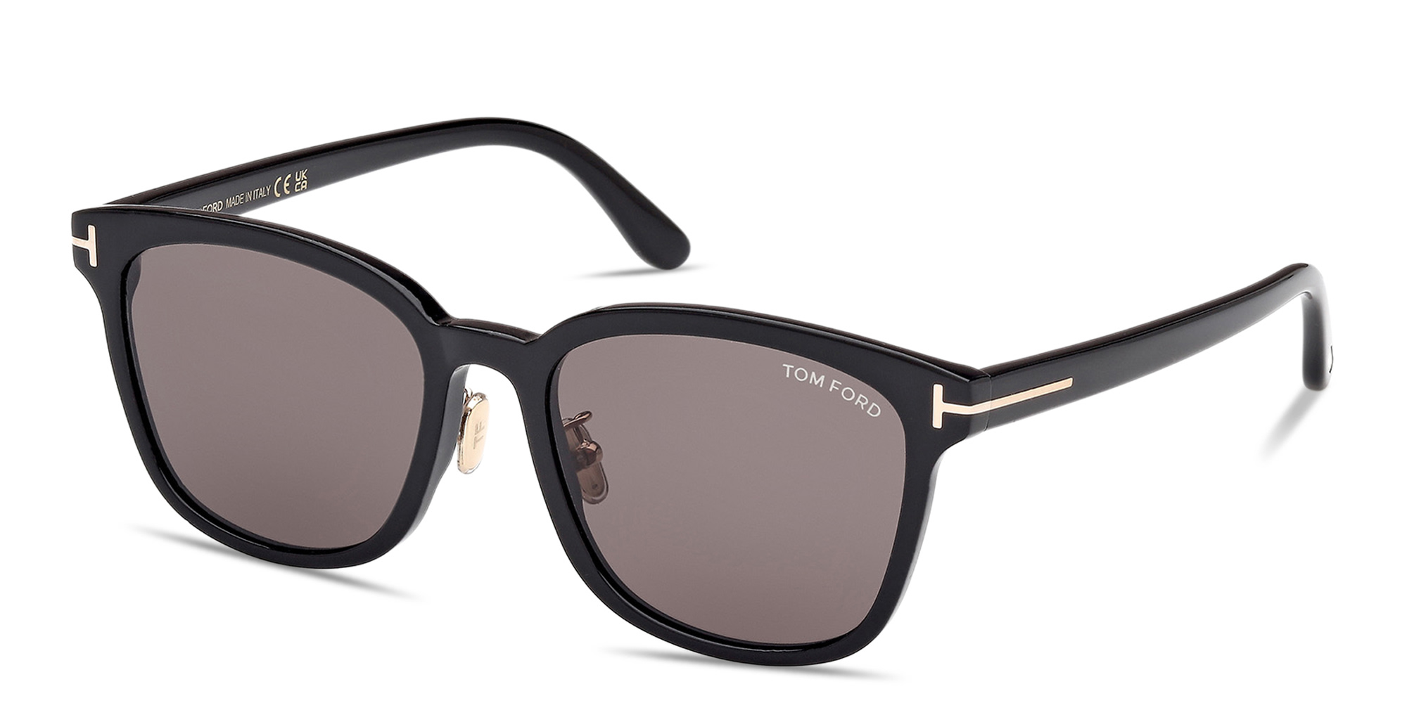Shop TOM FORD T Logo Unisex Square Sunglasses in Black online.