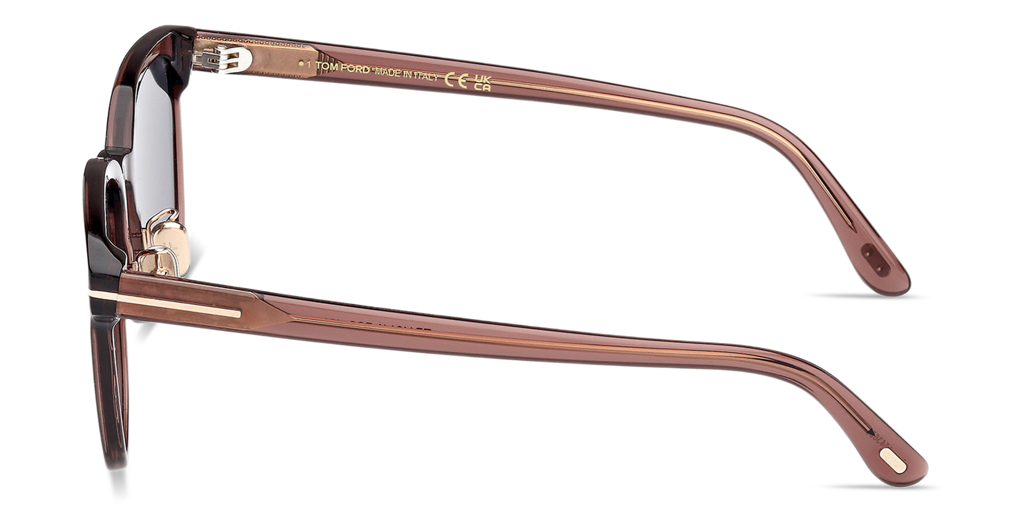 Shop TOM FORD T Logo Unisex Square Sunglasses in Transparent Brown online.