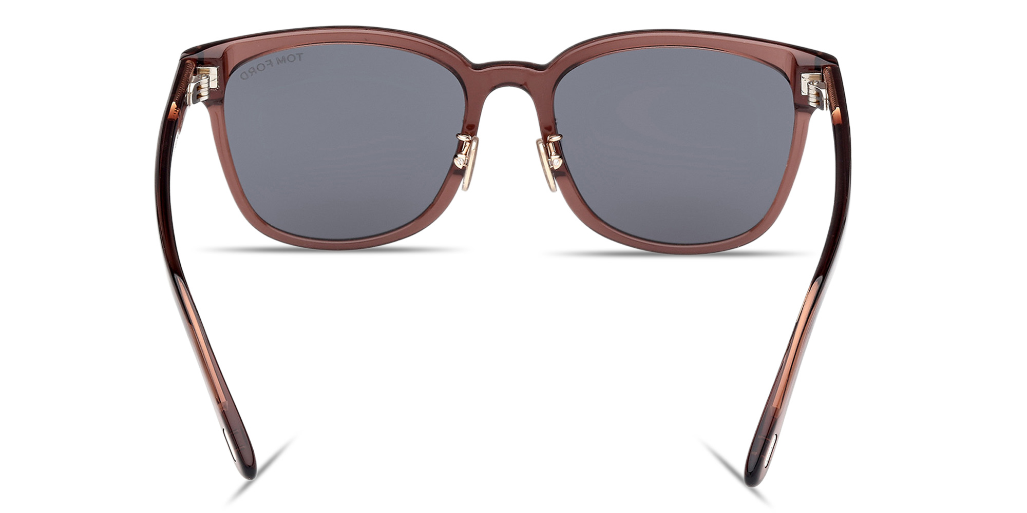 Shop TOM FORD T Logo Unisex Square Sunglasses in Transparent Brown online.