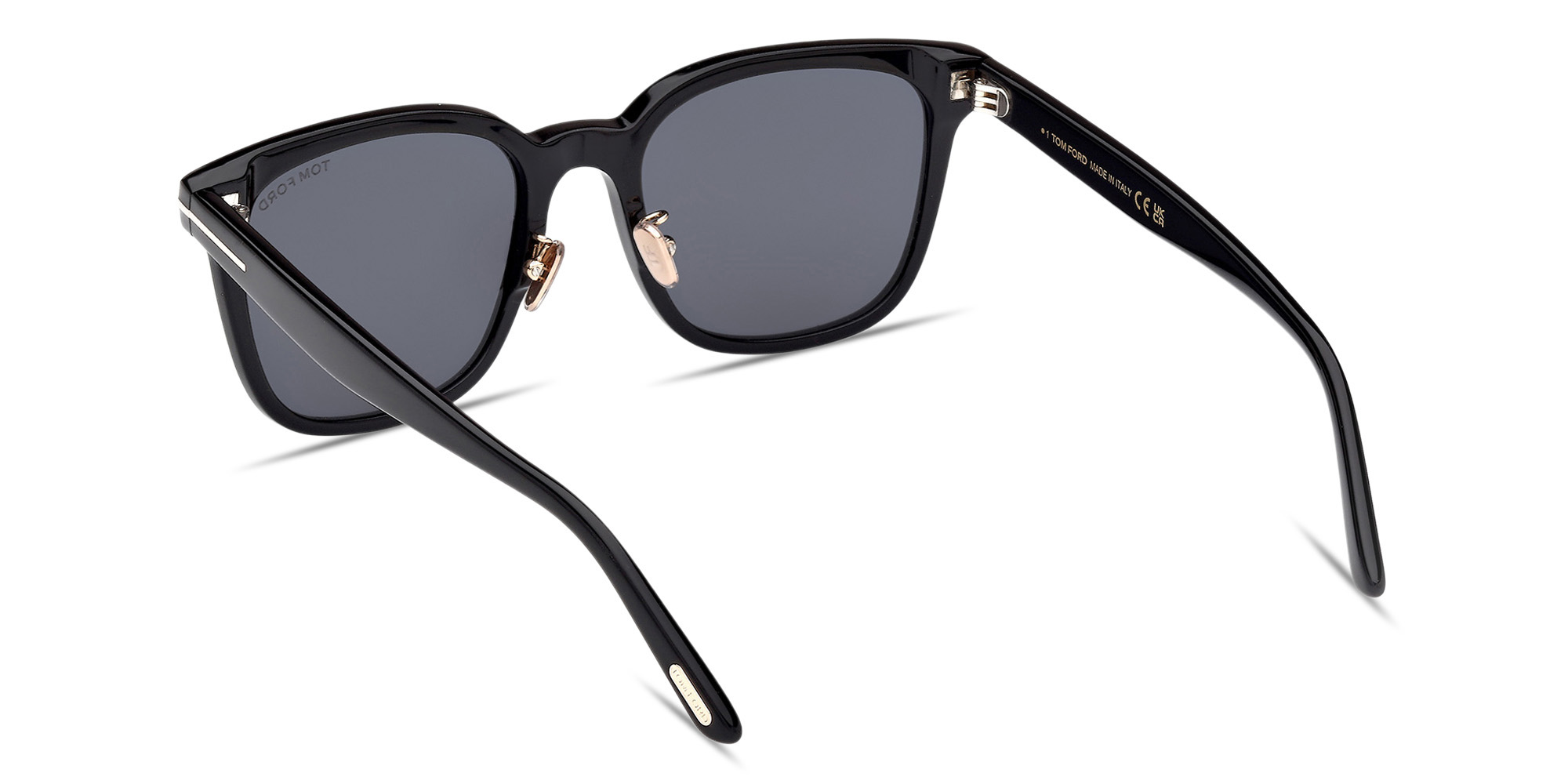 Shop TOM FORD T Logo Square Sunglasses in Black online.