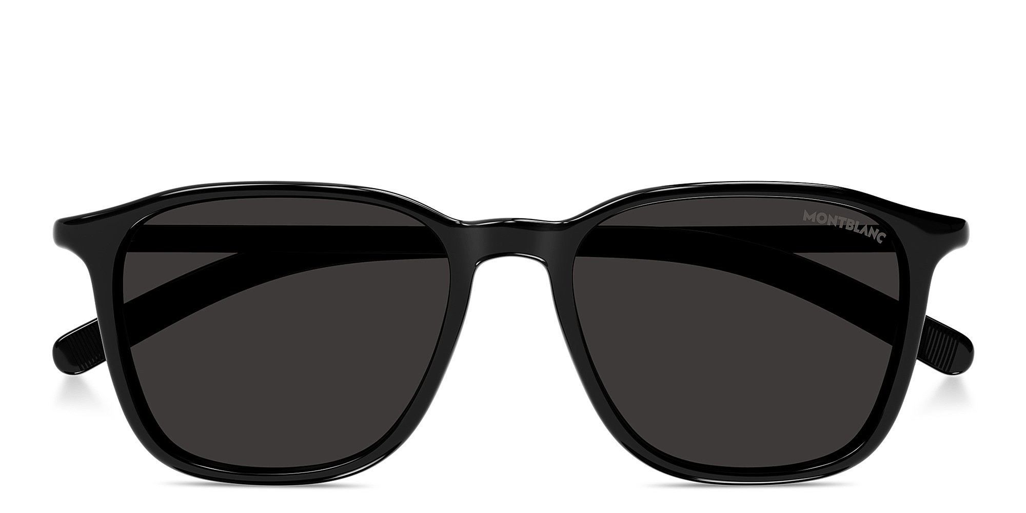 Shop MONTBLANC Snowcap Square Sunglasses in Black online.
