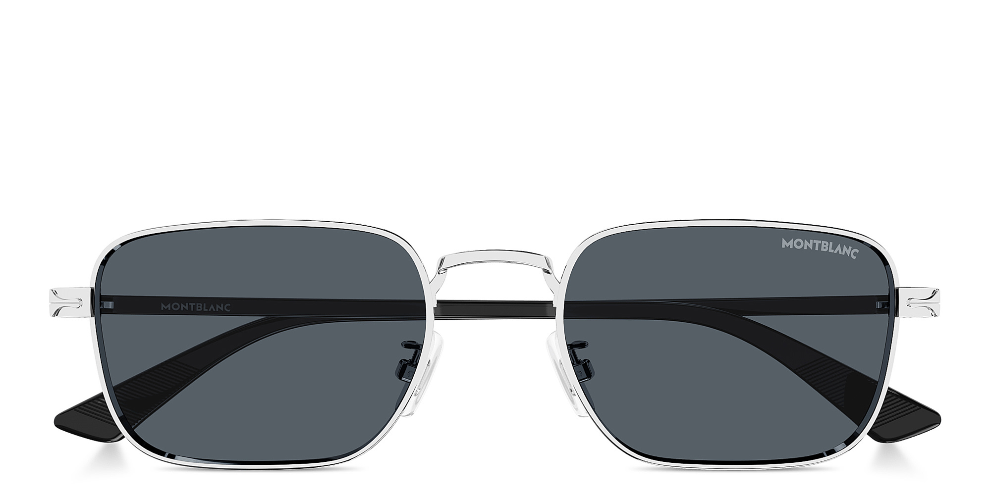 نظارات شمسية مستطيلة بشعار الريشة الخاصة بالأقلام من مونت بلانك بلون فضي - صورة المنتج 1