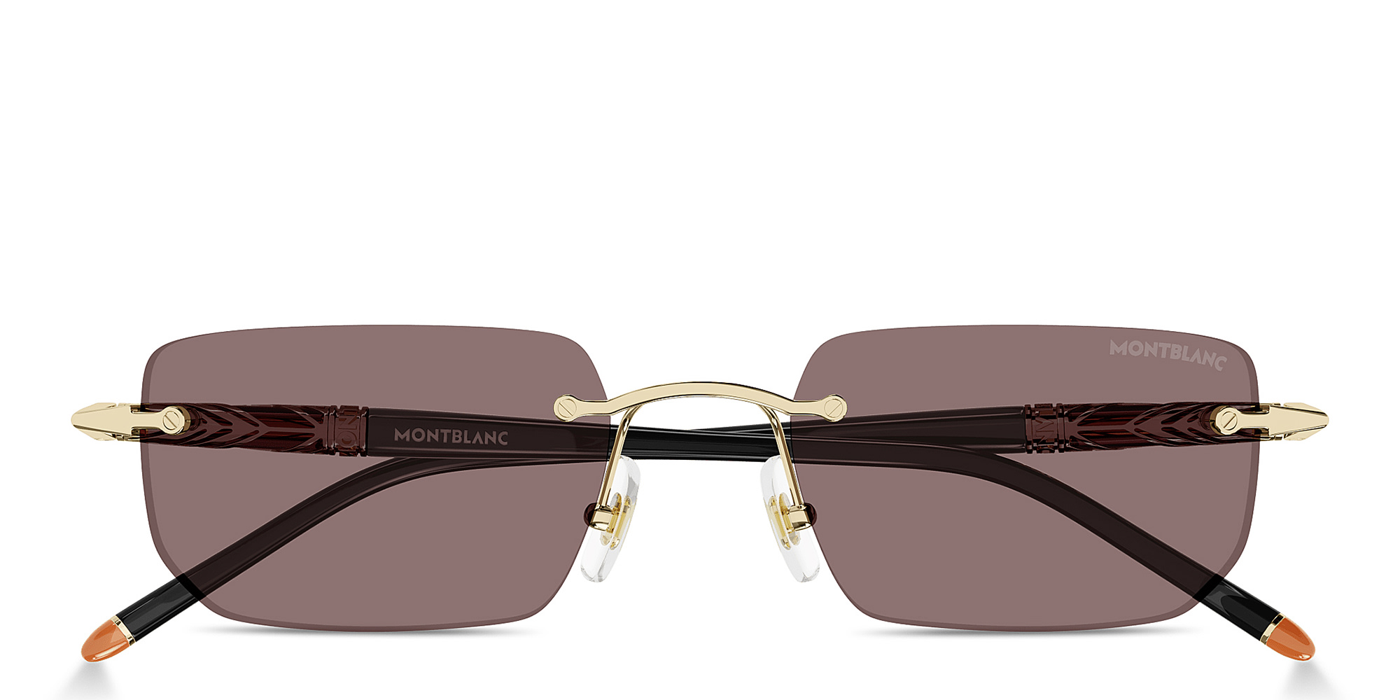 MONTBLANC Meisterstück Centenary Rimless Rectangle Sunglasses in Gold – Product Photo 1