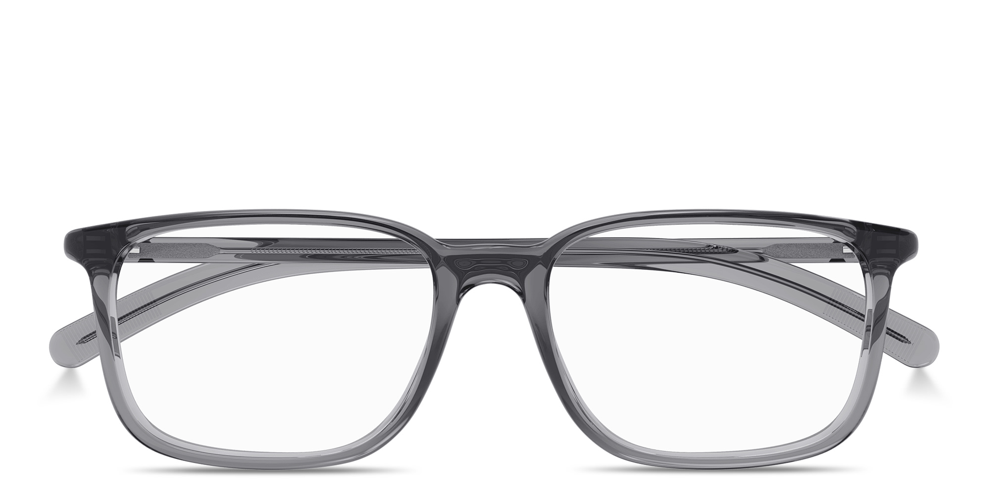 Shop MONTBLANC Snowcap Light Rectangle Eyeglasses in Grey online.