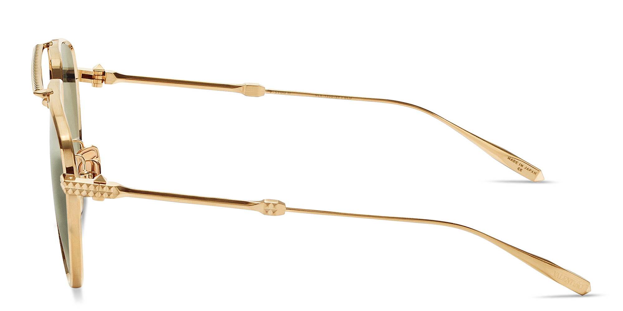 Shop VALENTINO V-Stud II Unisex Aviator Sunglasses in Gold online.