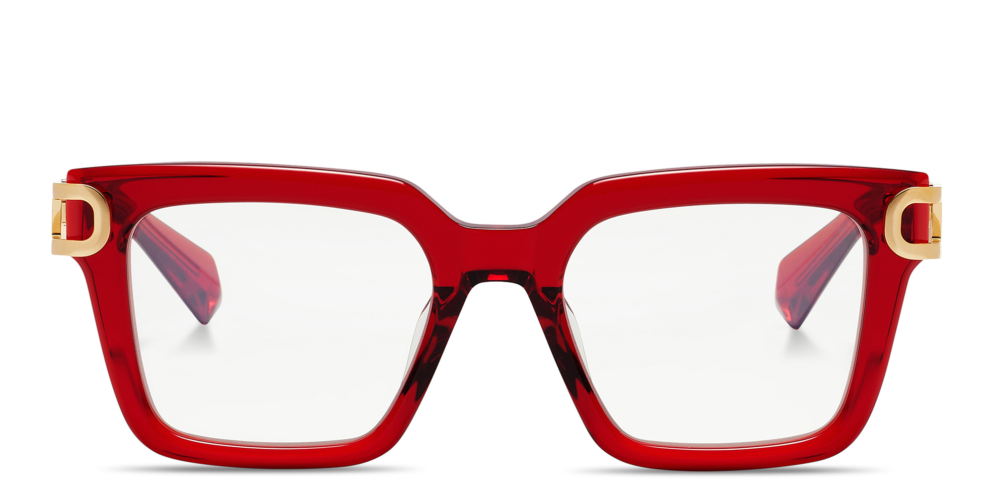 Shop VALENTINO V-Side Square Eyeglasses in Red online.