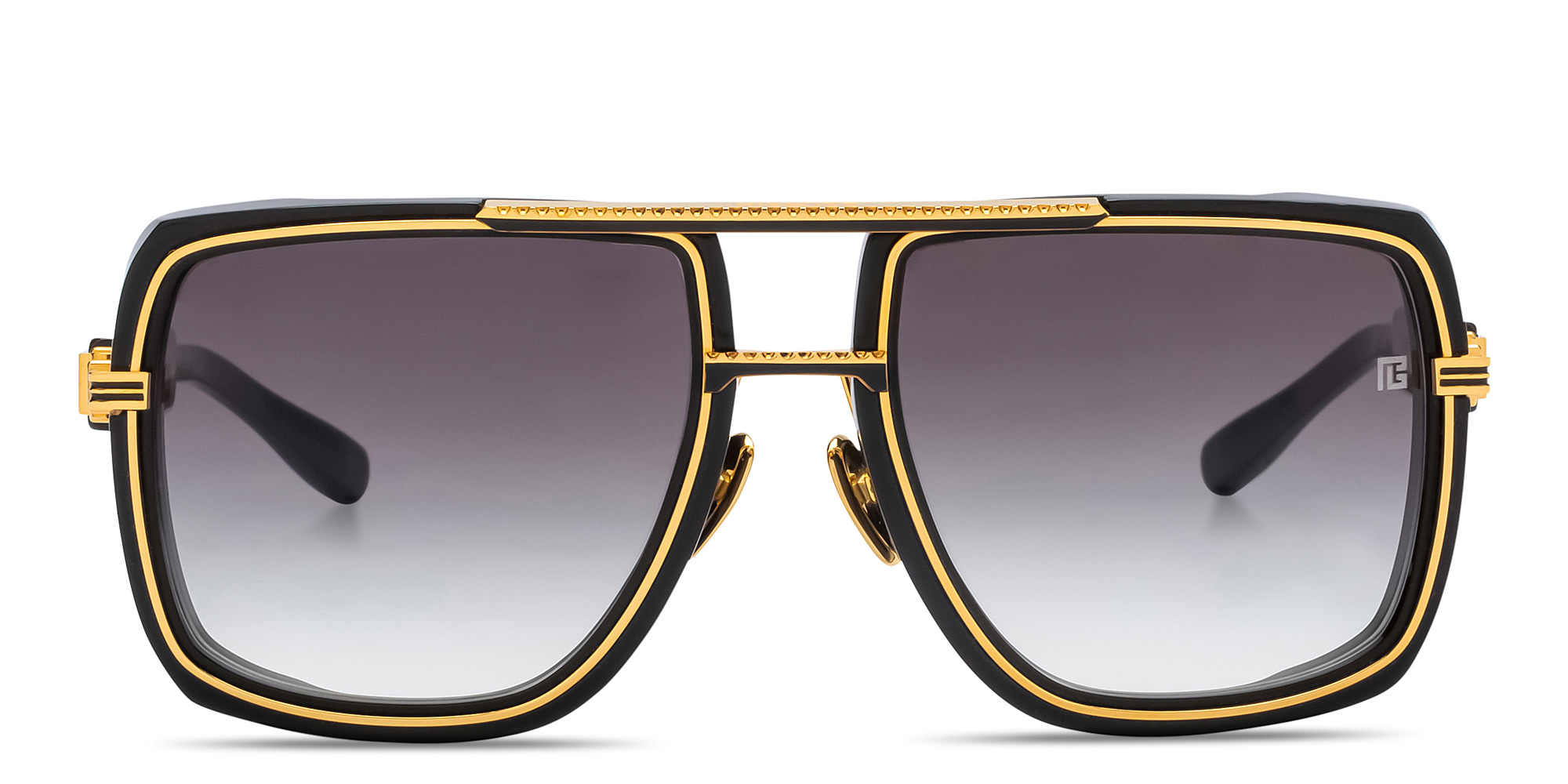 Shop BALMAIN Soldier Unisex Aviator Sunglasses in Black online.