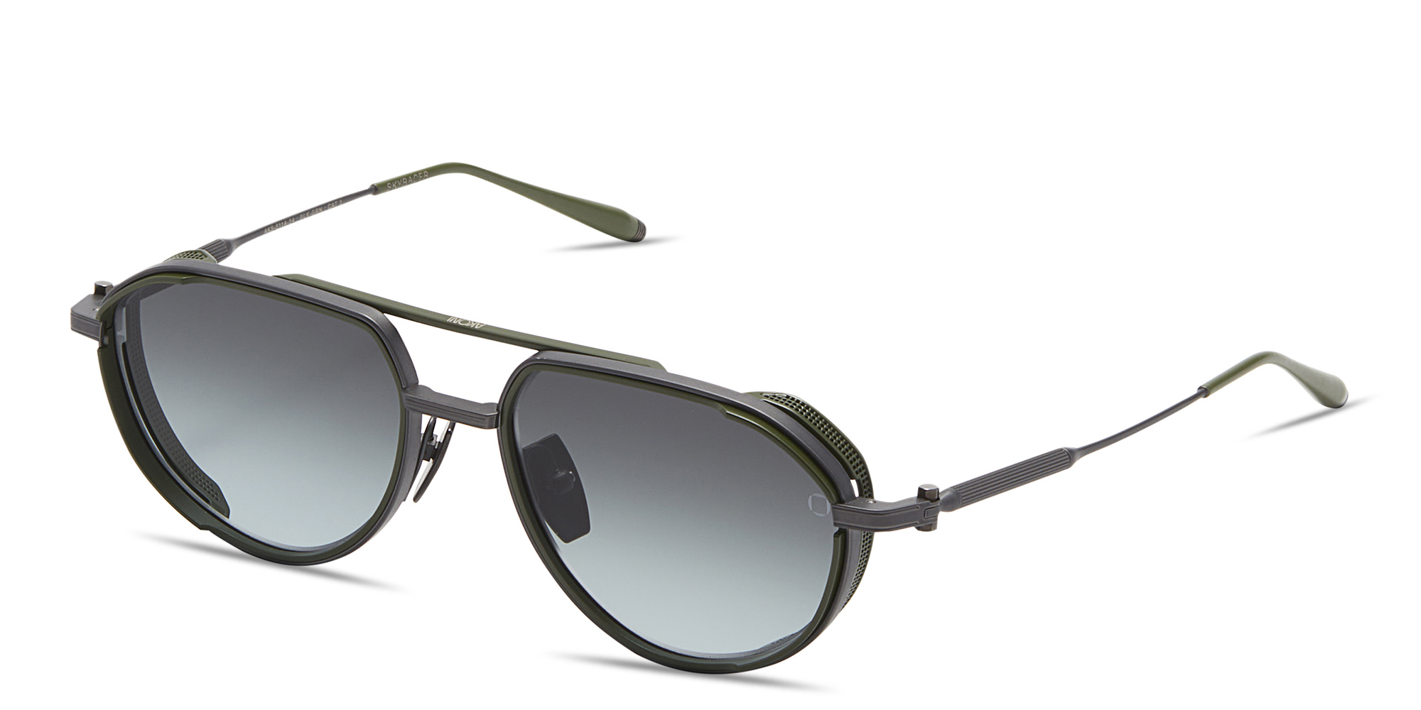 Shop AKONI Skyracer Unisex Aviator Sunglasses in Black online.