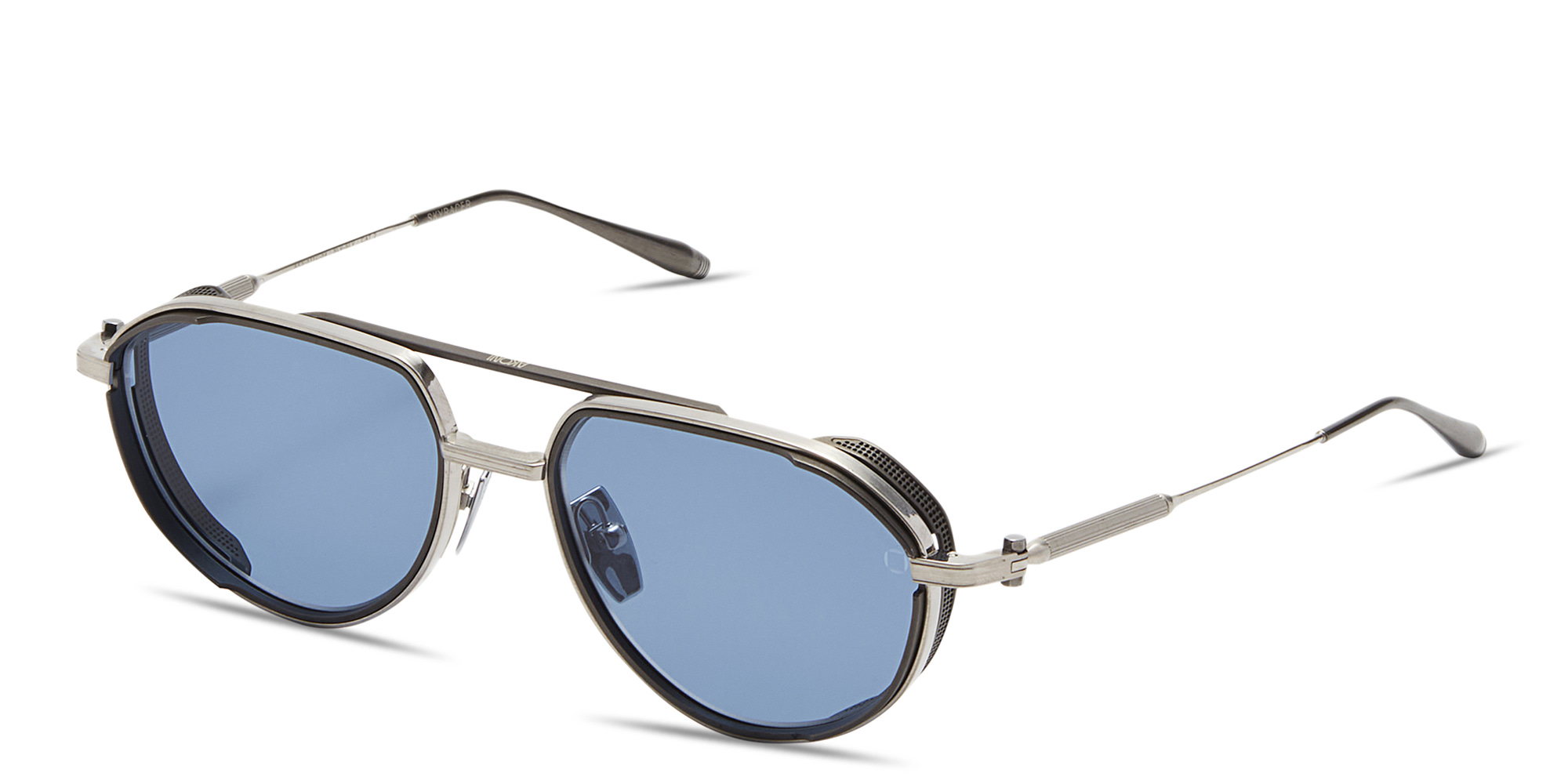 AKONI Skyracer Unisex Aviator Sunglasses in Silver – Product Photo 2