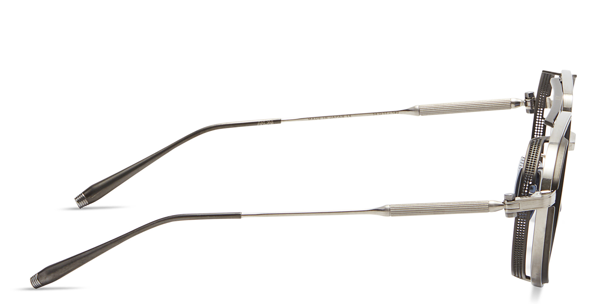 AKONI Skyracer Unisex Aviator Sunglasses in Silver – Product Photo 3