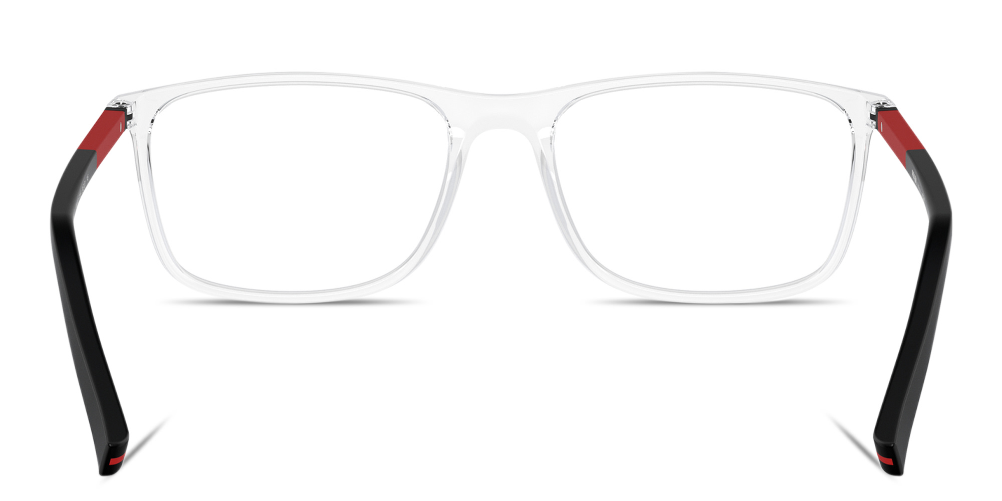 Shop PRADA Wide Rectangle Eyeglasses in Clear online.
